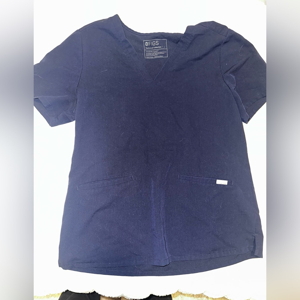 FIGS Navy 2-Pocket Scrub Top